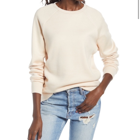 NWT  Lavish Alice Raglan Sleeve Sweatshirt in Cream - Picture 1 of 8